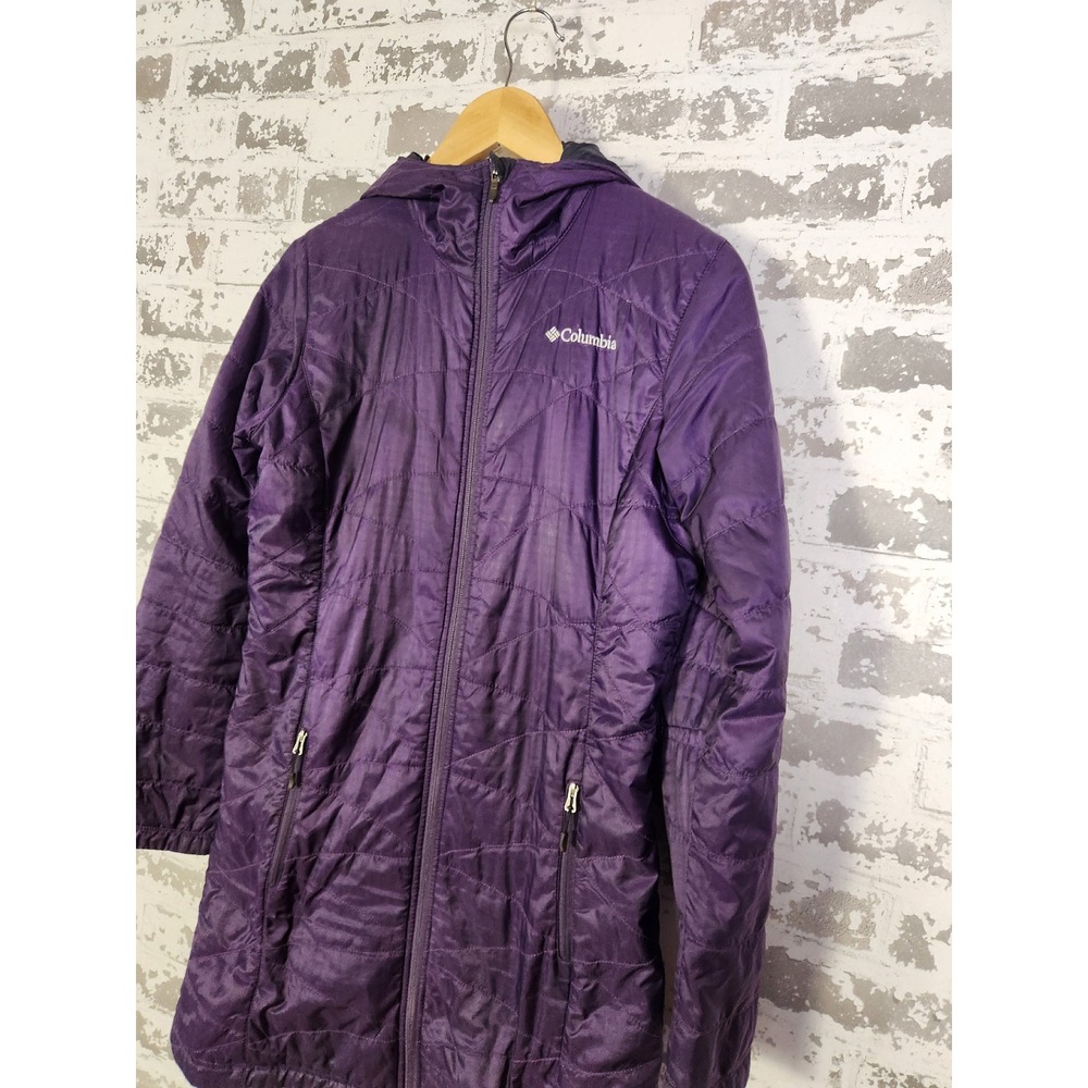 Columbia Omni Heat Insulated Hooded Parka Jacket Purple Women's XS Lightweight - Picture 6 of 16